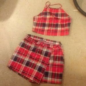Skort set with crop tank top